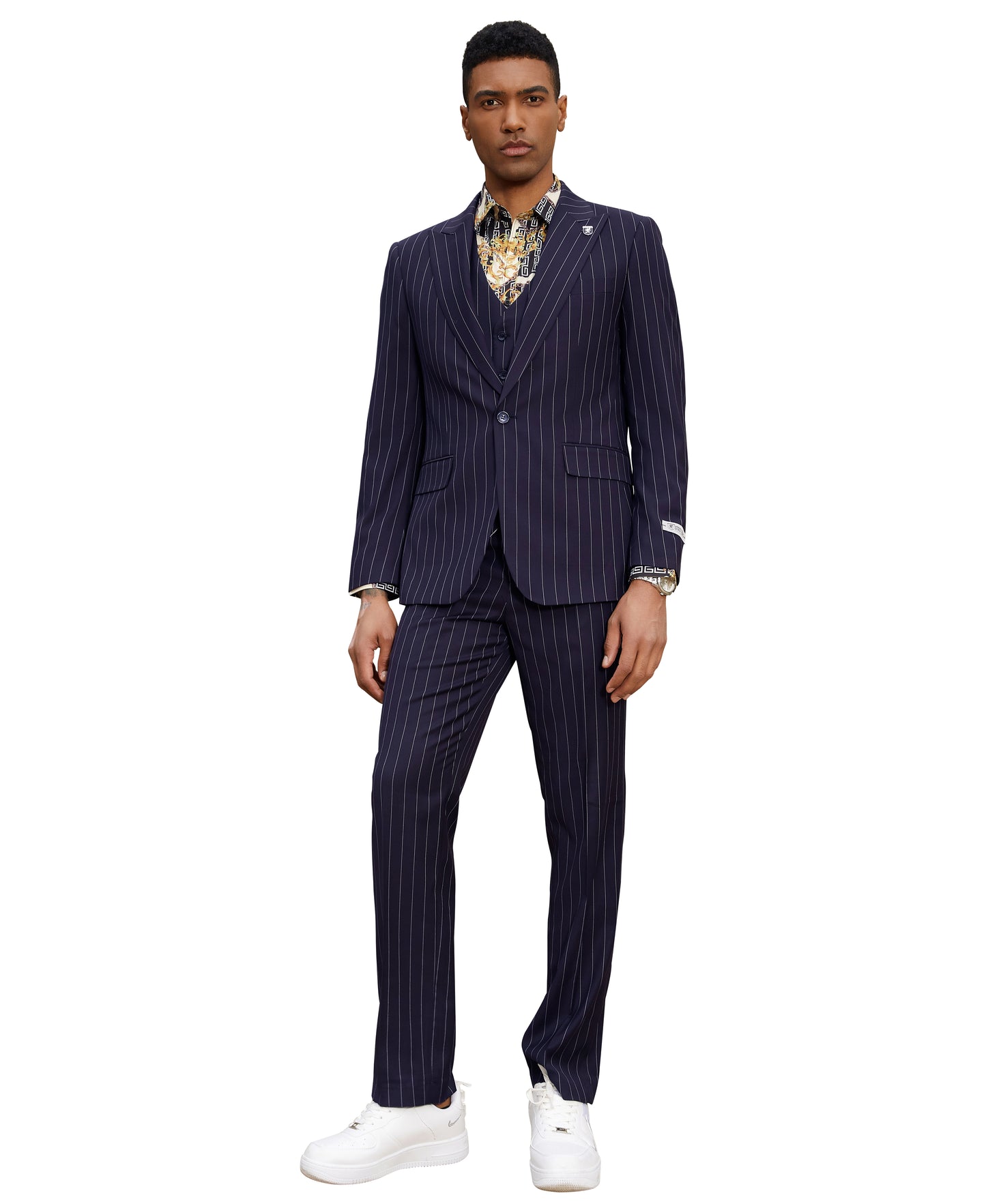 Midnight Purple Pinstripe 3 PC Stacy Adams Suit