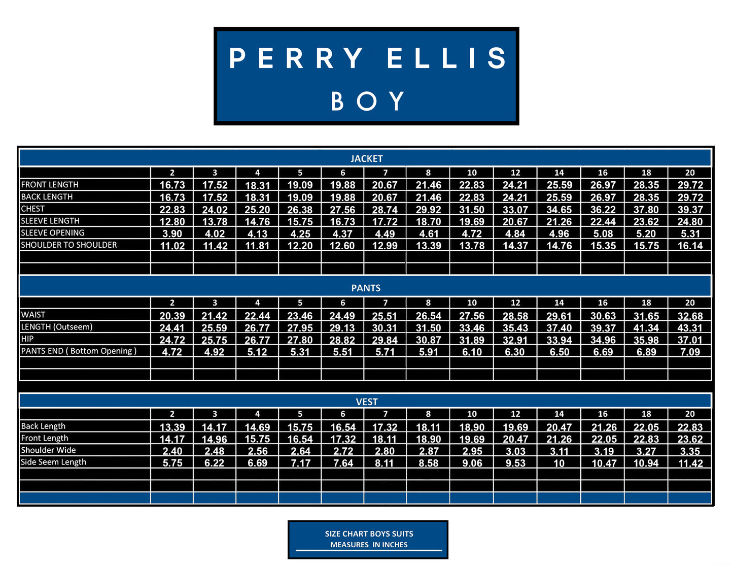 Perry Ellis Boys Suit Solid Indigo Blue