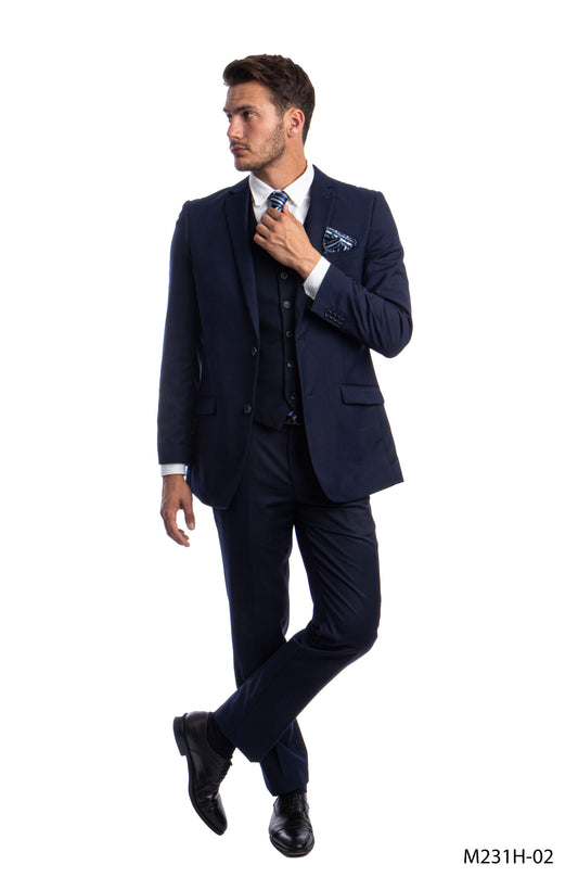 Navy Suits 3 PC, Slim Fit