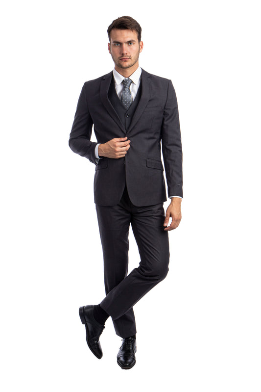 Charcoal Suits 3 PC, Slim Fit