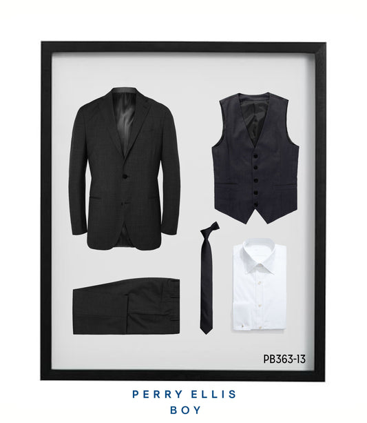Perry Ellis Boys Suit Solid Dark Grey