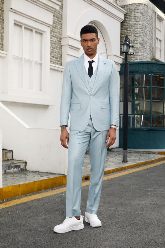 Teal Solid 3 PC Stacy Adams Suit