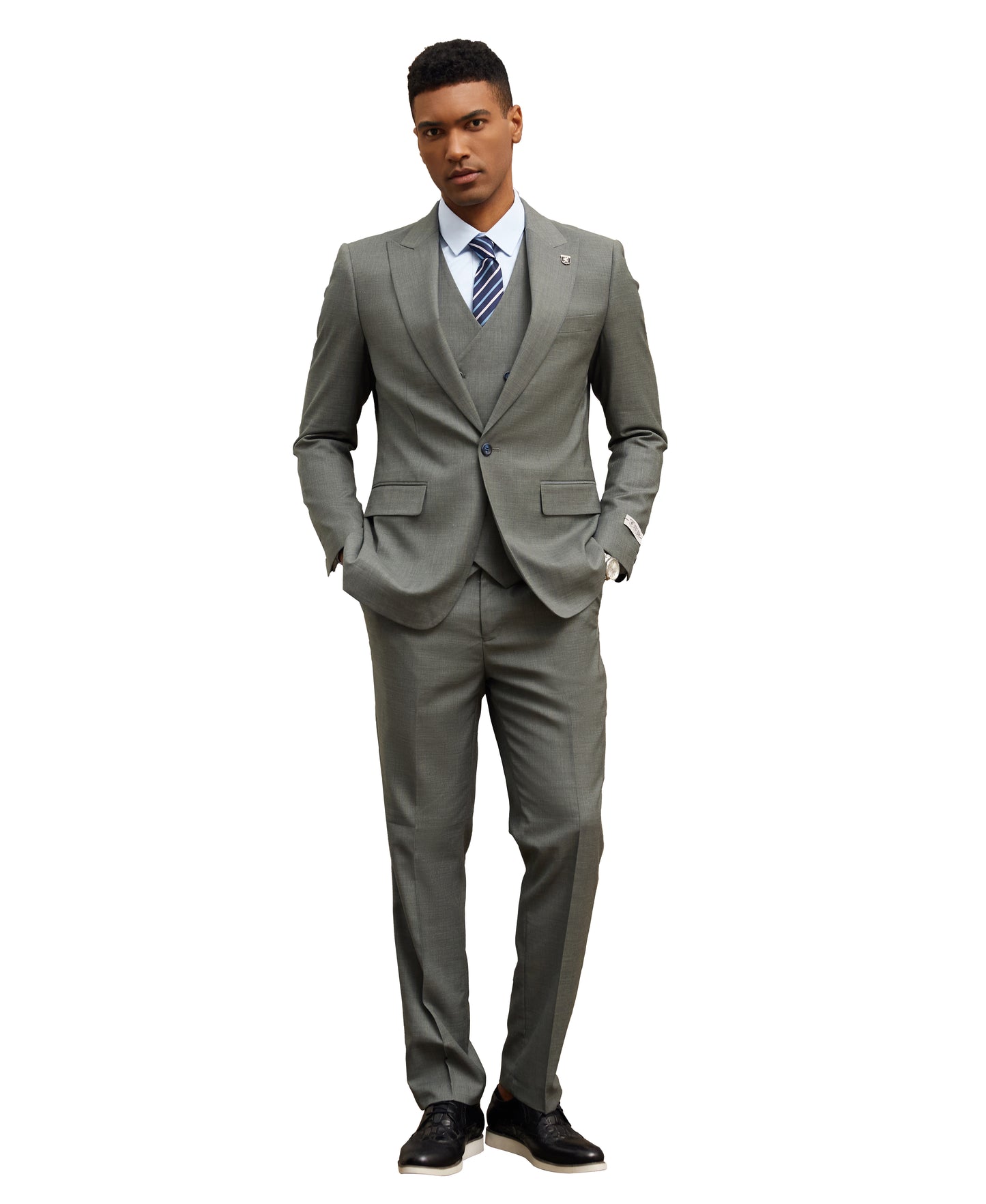 Dark Green Pinstripe 3 PC Stacy Adams Suit
