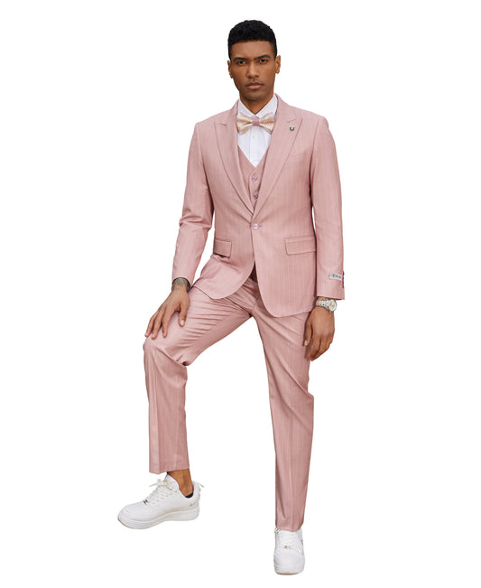 Rose Pinstripe 3 PC Stacy Adams Suit