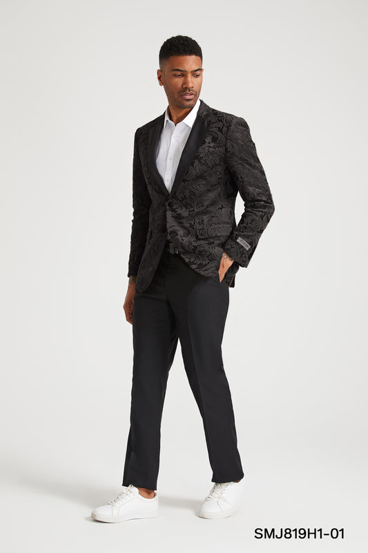 Black Paisley 3 PC Stacy Adams Jacket